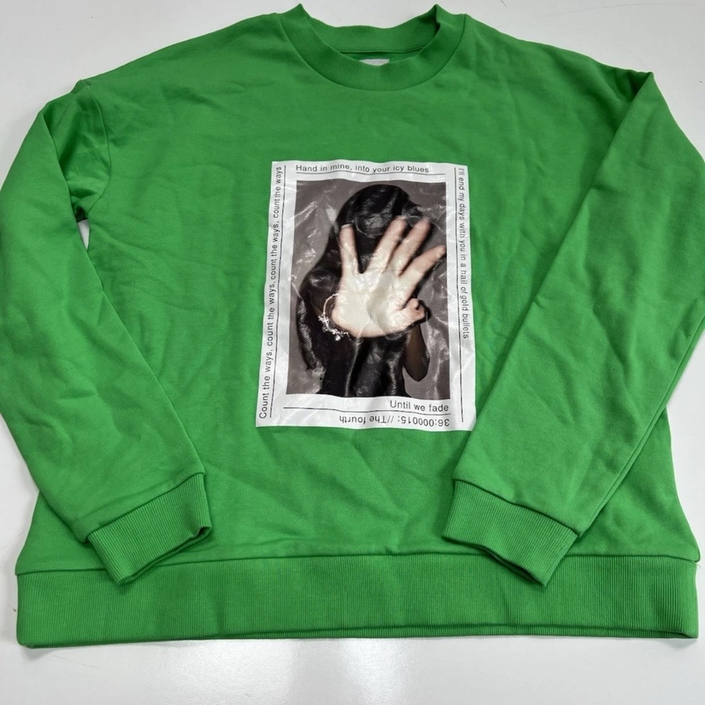 ZGY Denim Women's‎ Green Graphic
Oversized Sweatshirt-Size S